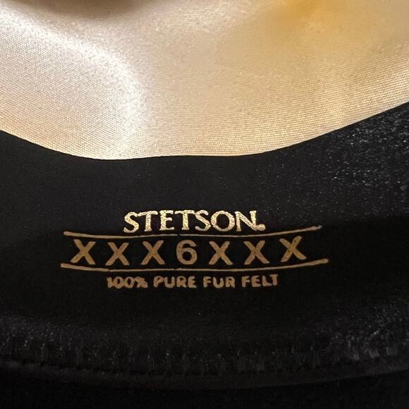 Stetson Men's 6x Fur Felt Skyline Hat Matching Self-Felt Hatband Black 7 3/4 NWT - Picture 7 of 13